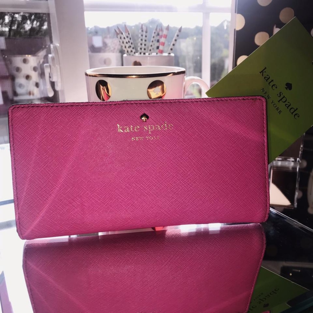 Pink Kate Spade Mikas Pond Stacy Bifold Wallet